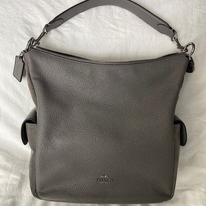 Coach Pennie Shoulder Bag Grey Leather/Suede